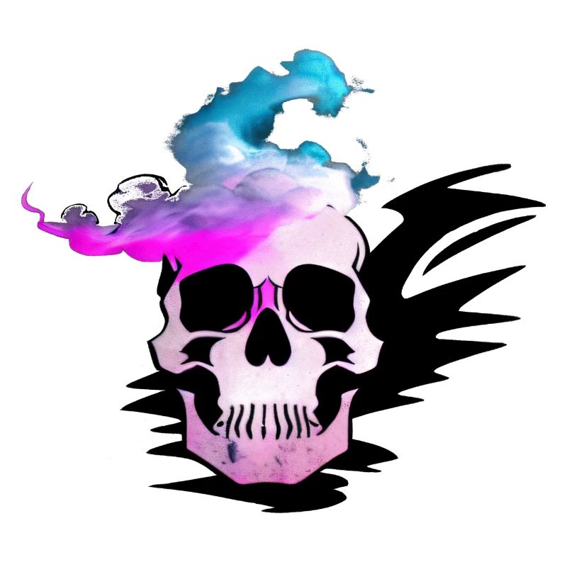 Fire Skull Smoke Pink Skeleton Flames 1