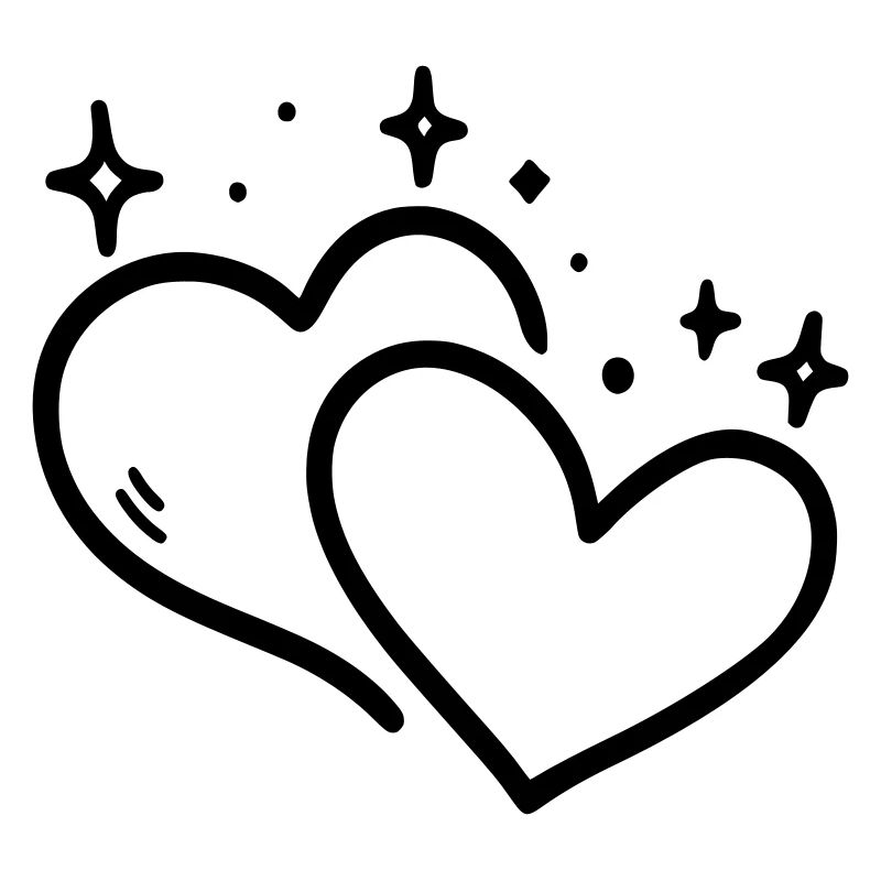 Two Hearts Glitter