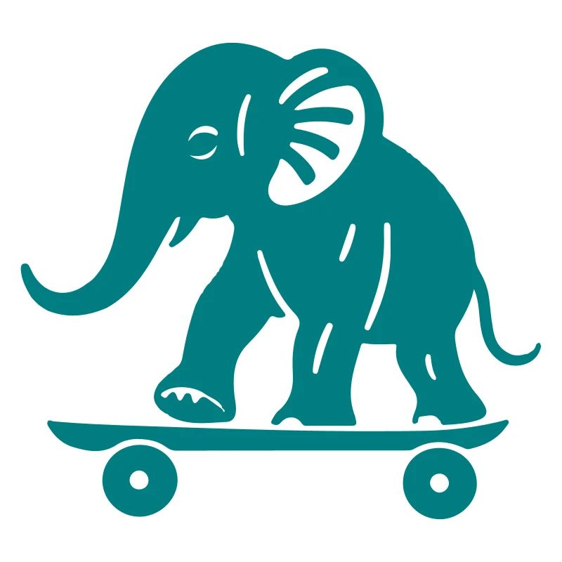 Elephant Skateboard - vector version