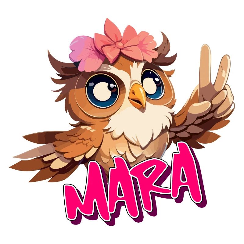 MARA - Schöner Mädchen Name mit süßer EULE
