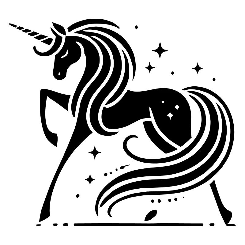 Ausgeklügelte Version des Strichmännchens Einhorn
