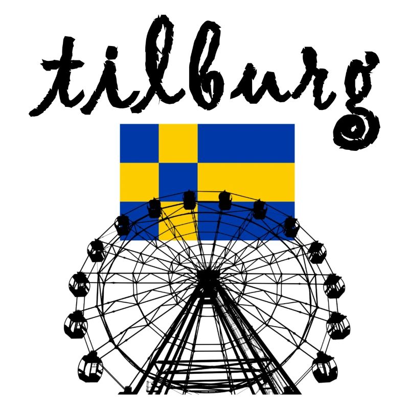 foire de Tilburg, grande roue avec le drapeau
