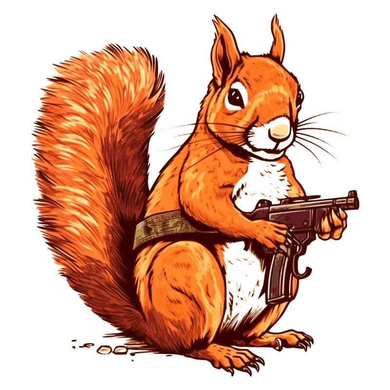 Einzigartiges und schwer bewaffnetes Eichhörnchen
