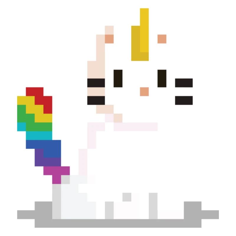 Chat licorne Pixel