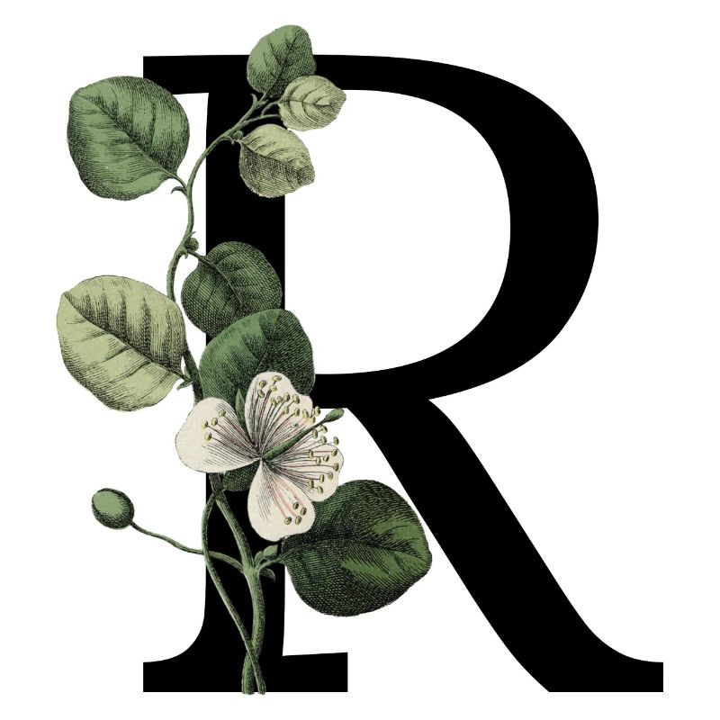 Buchstabe R Grün Botanisch