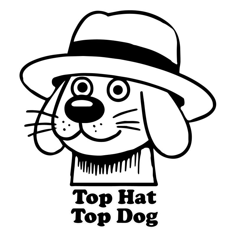 Dapper Doggo - Chapeau haut de forme, design Top Dog