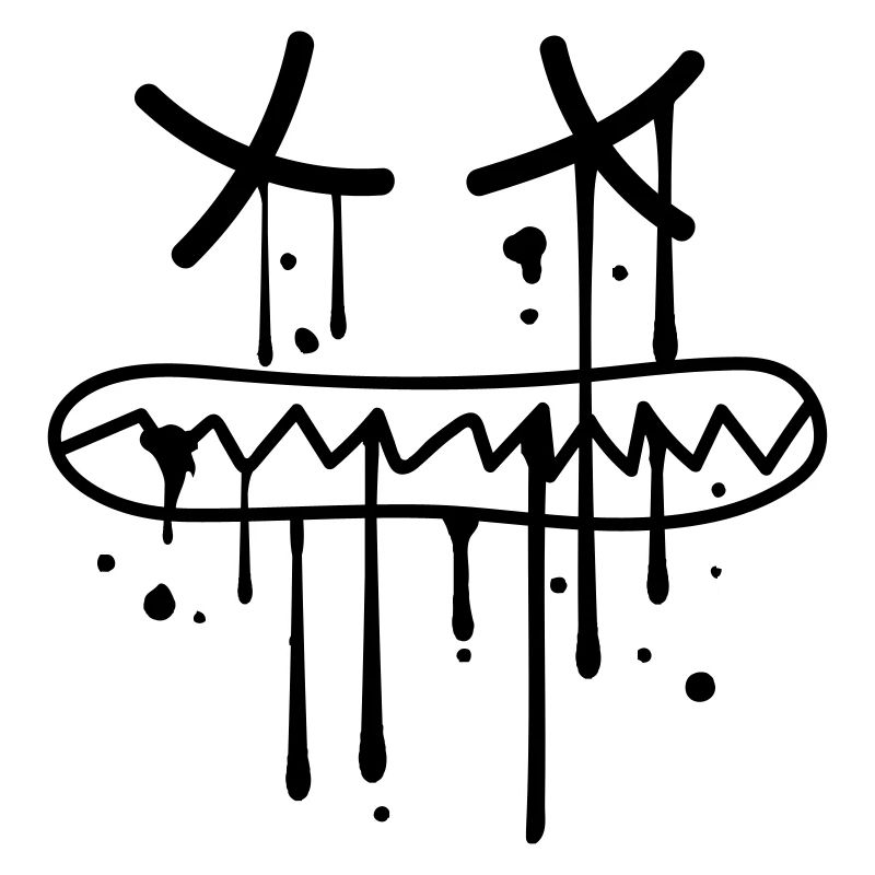 face biting teeth crunching dead death graffiti