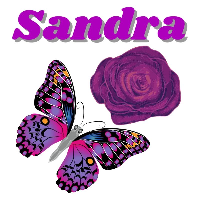 Sandra,papillon et rose violet