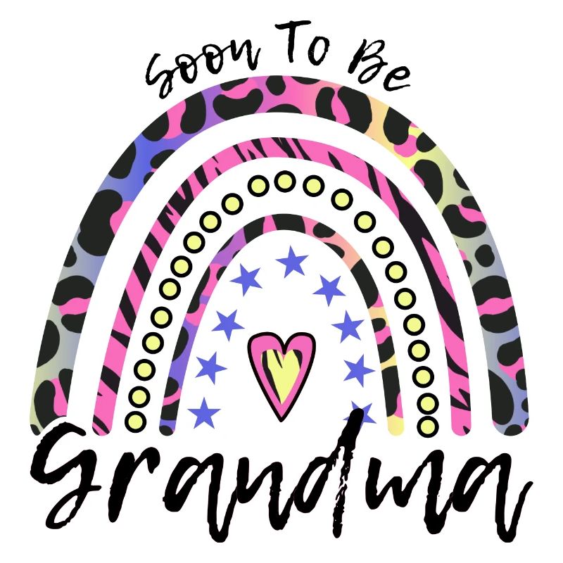 Grandma Soon To Be Boho Leopard Rainbow Gift
