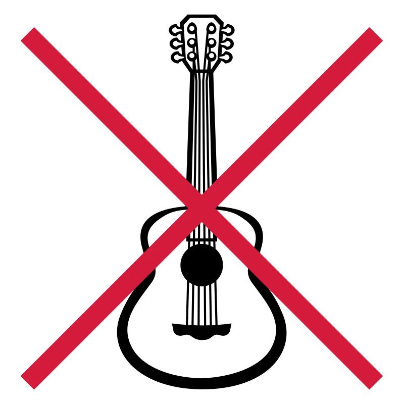 Guitariste interdit jouant de la guitare