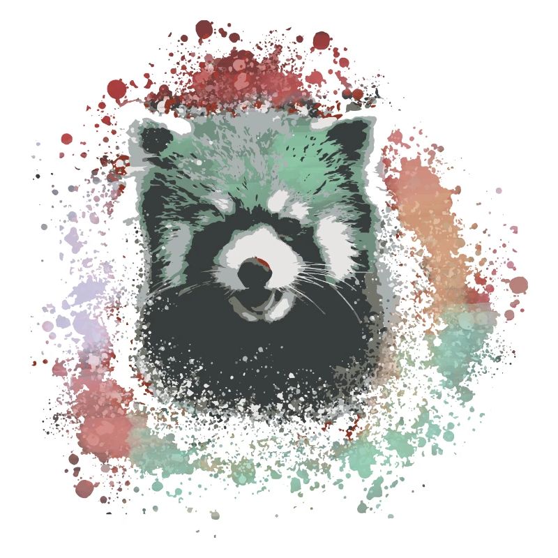 Roter panda ,Graffiti, Malerei,pandabär, bär, bunt