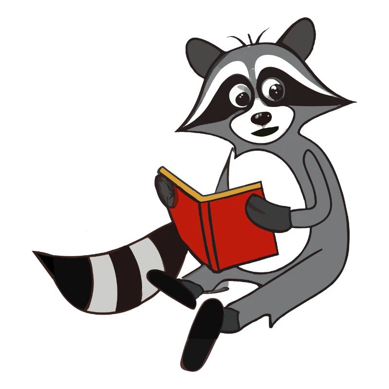 Waschbär liest Buch Geschenkidee