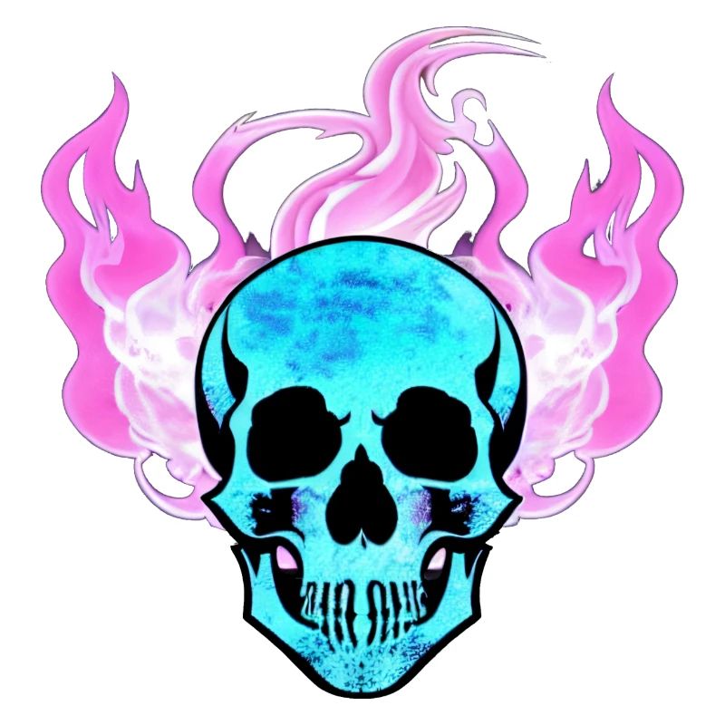 Fire Skull Smoke Pink Skeleton Flames 7