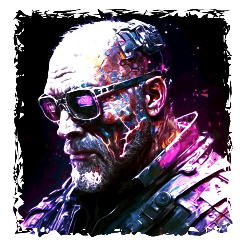 Cyborg, Android und Söldner der Zukunft in Neon