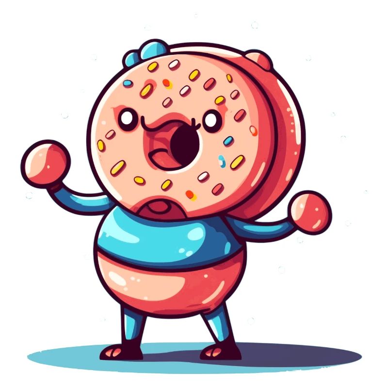 Donut est heureux avec beaucoup d’ combatif