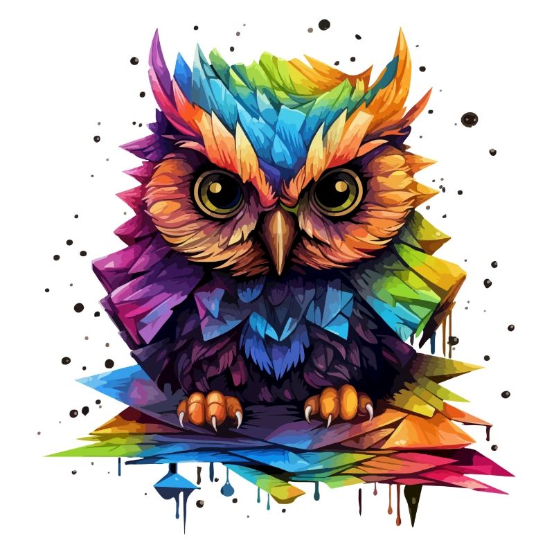 Süße Regenbogen - Eule