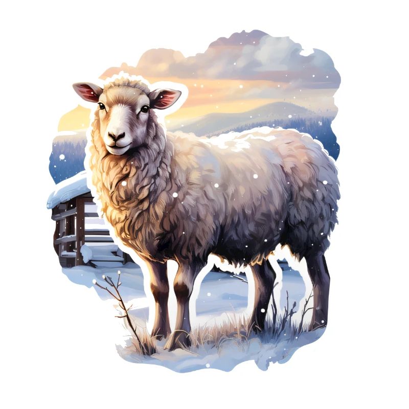 Schaf im Schnee