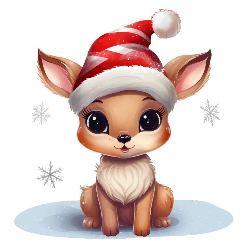 Fauve dans le style de Noël Joyeux Noël, Faon