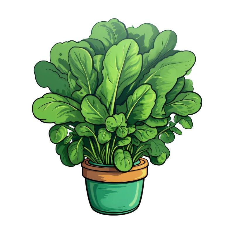 Spinach in a pot