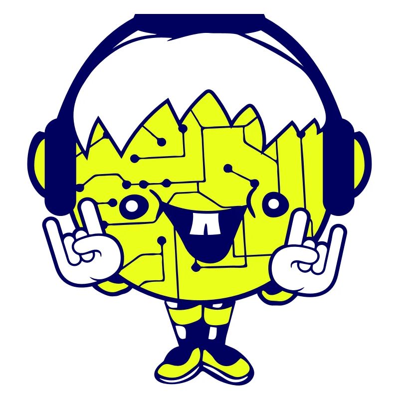 DJ Data Microchip Pattern Computer Nerd Geek Party