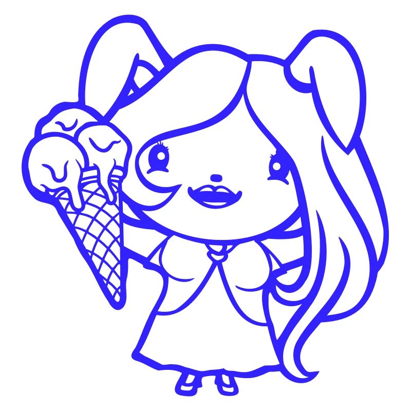 Hase isst Eis Waffel Eiscreme lecker Mädchen Frau