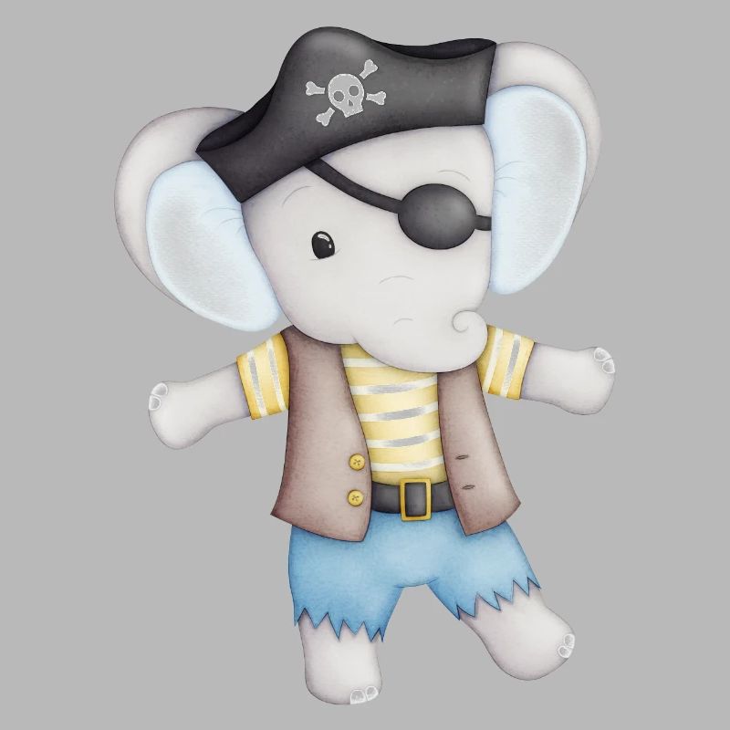 éléphant mignon comme un pirate