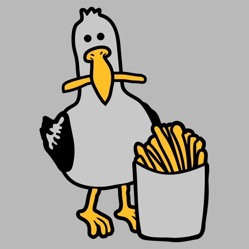 Joyeuses frites volées à la mouette