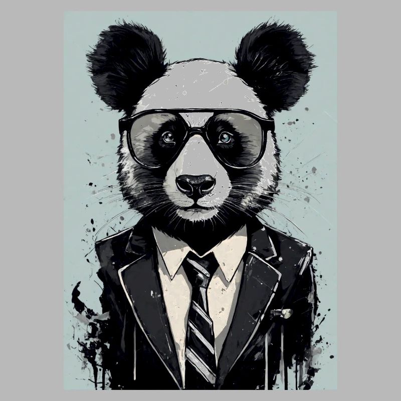 Panda costume smoking panda géant