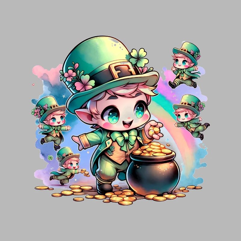 St. Patrick's Day Chibi Kobolde