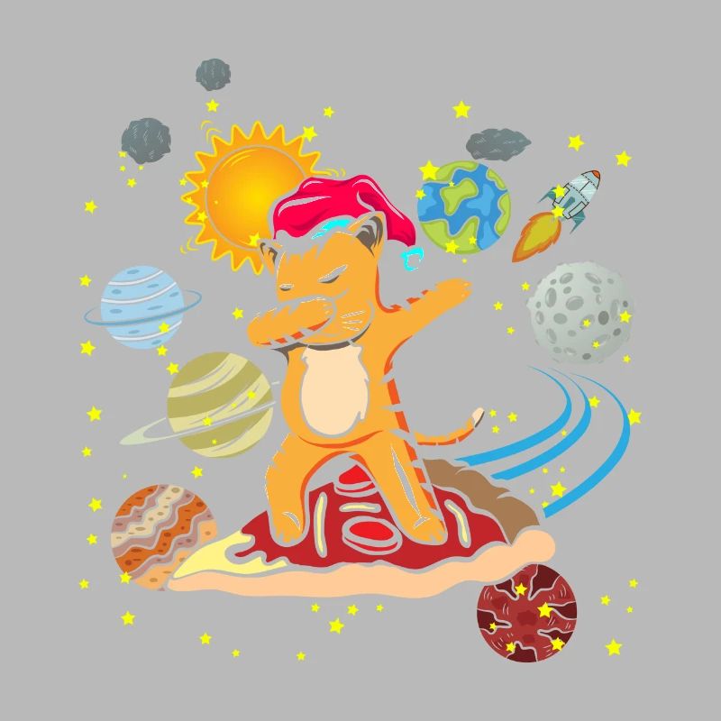 Dabbing cat DAB pizza space gift space