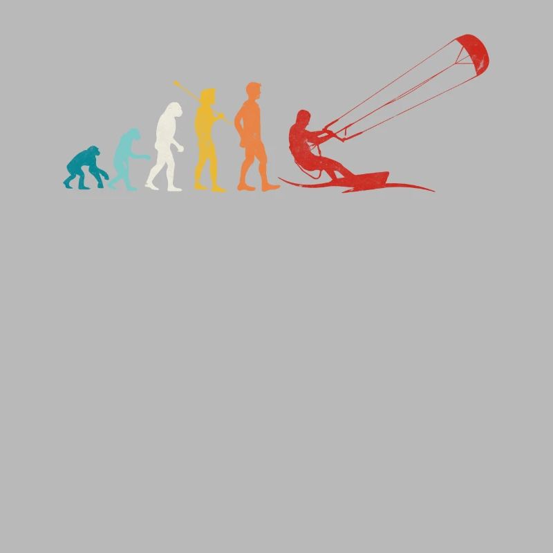 Retro Evolution Kite Surfing Funny Kite Boarding