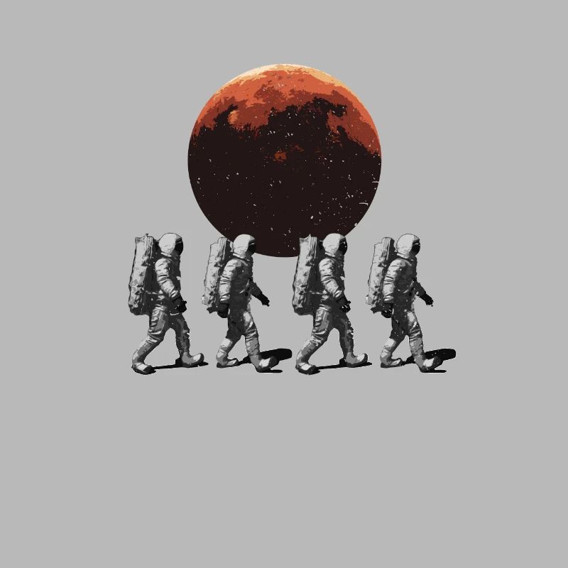 Astronautes En marchant Dans l’espace Mars Espace