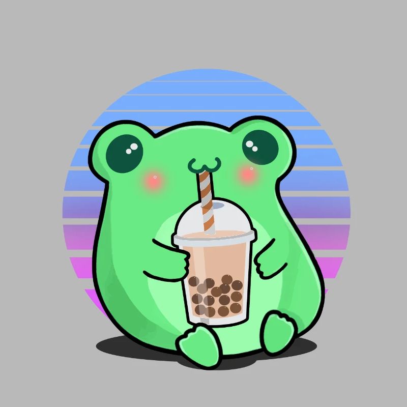 Frog Bubbe Tea Funny Drinking Frog Shake Humor