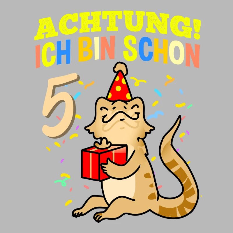 Achtung Ich Bin Schon 5 Geburtstag Bartagame