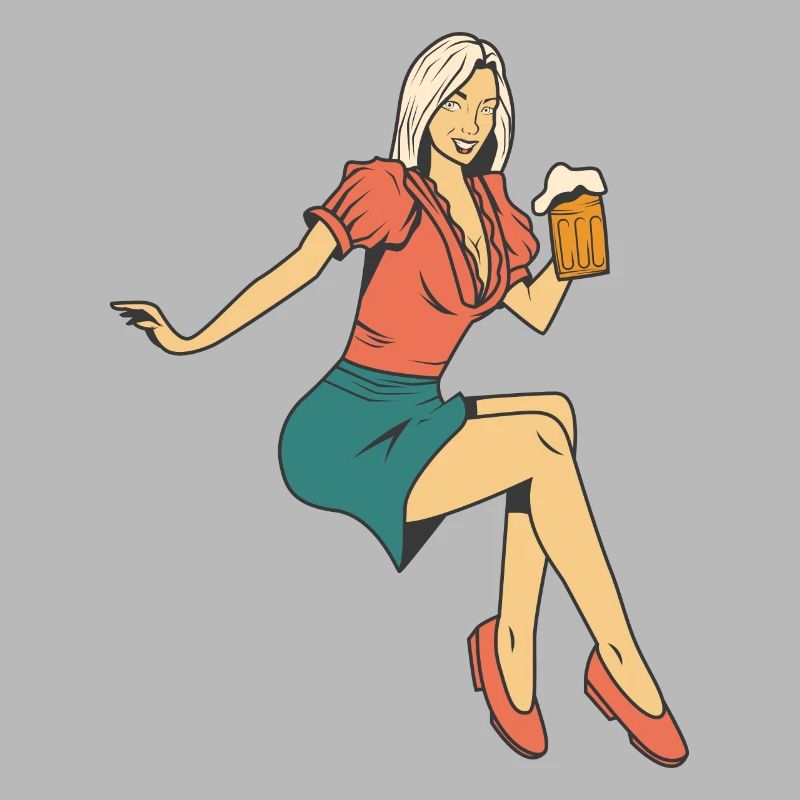 Frau mit Bier