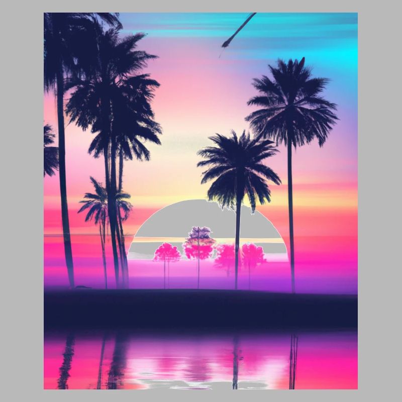 Vaporwave Sun Synthwave Sunset Palms