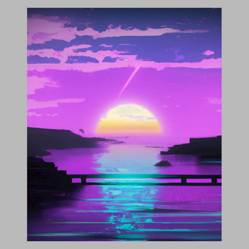 Vaporwave Sun Synthwave Sunset