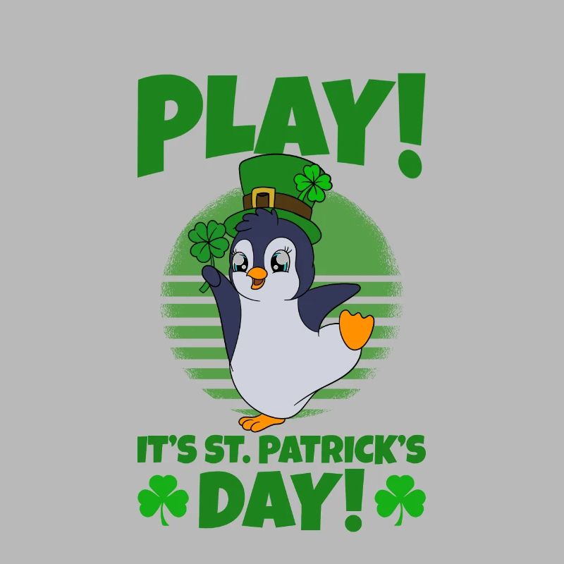 Manchot mignon Trèfle Saint-Patrick Pingouin