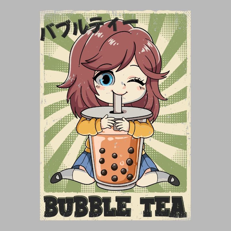 Boba Tea Anime Mädchen Bubble Tea
