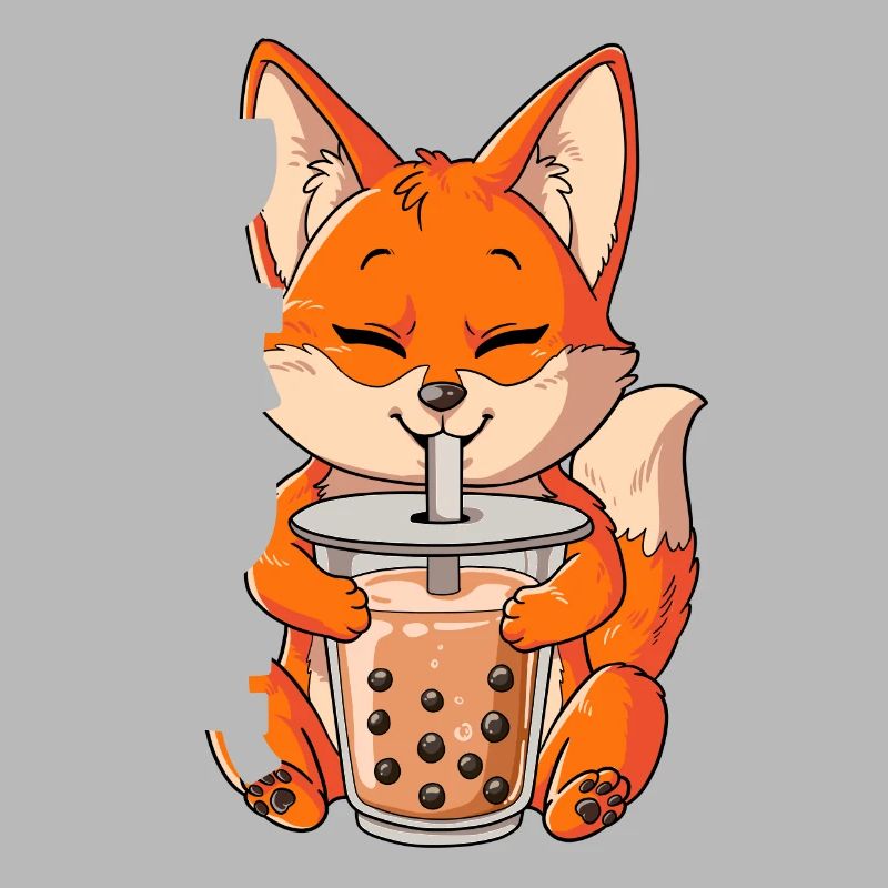 Boba Tea Fox Bubble Tea
