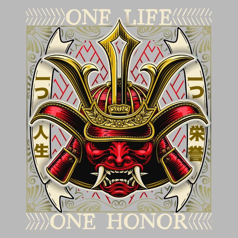 Japanischer Samurai Dämon, Samurai Krieger, Spruch