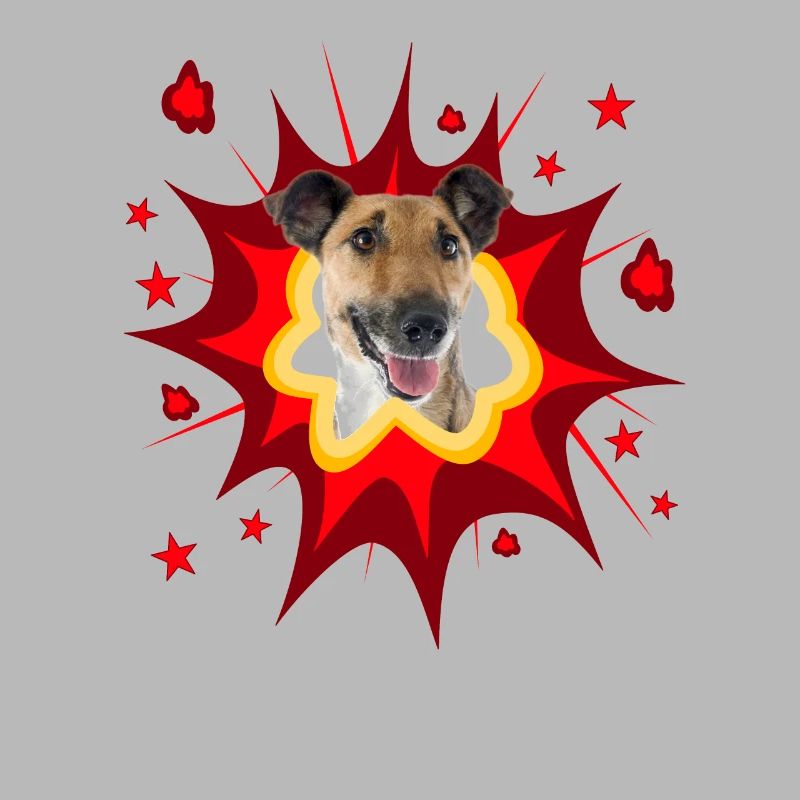 Conception de chien comique - Pow - Fox Terrier