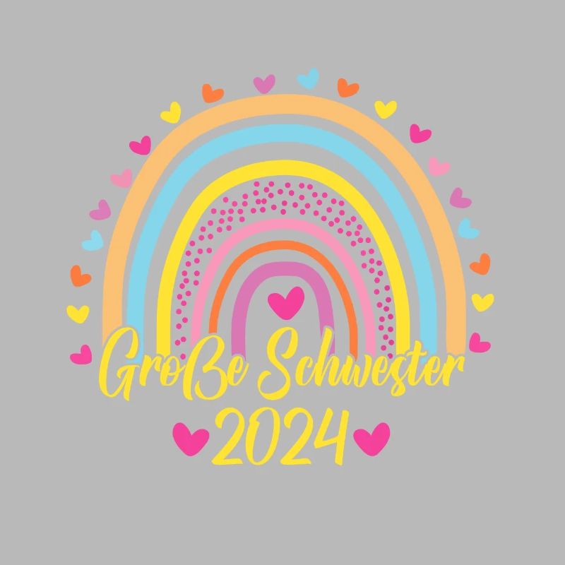 Große Schwester 2024 Boho Regenbogen Design