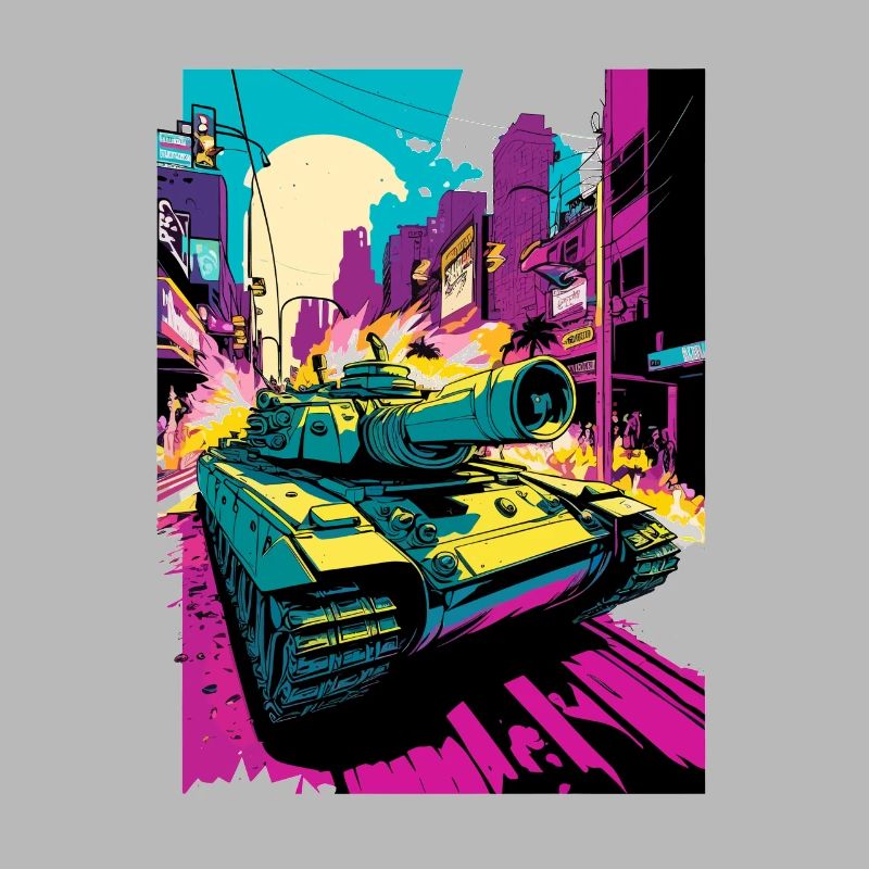 Panzer Pop Art Comic Style Leopard Panzer