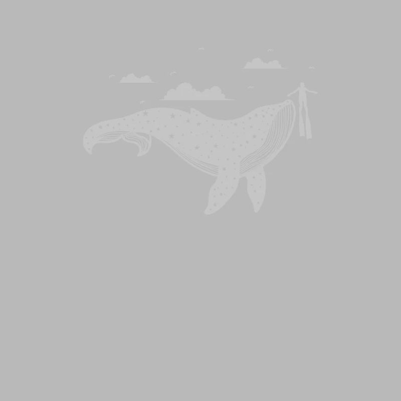 Pattern on whale with diver