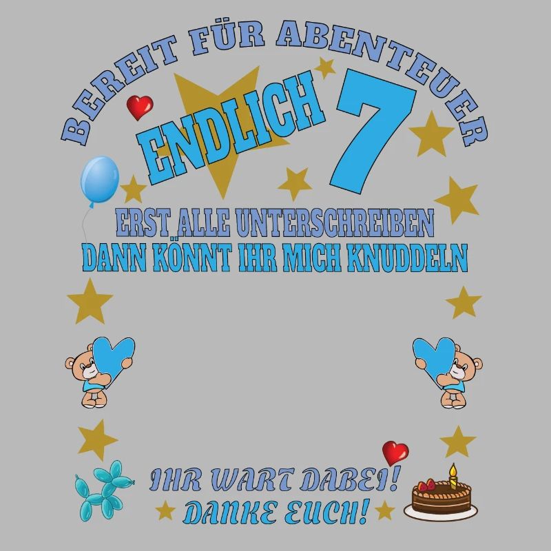 7. Geburtstag Junge & Mädchen Gästebuch