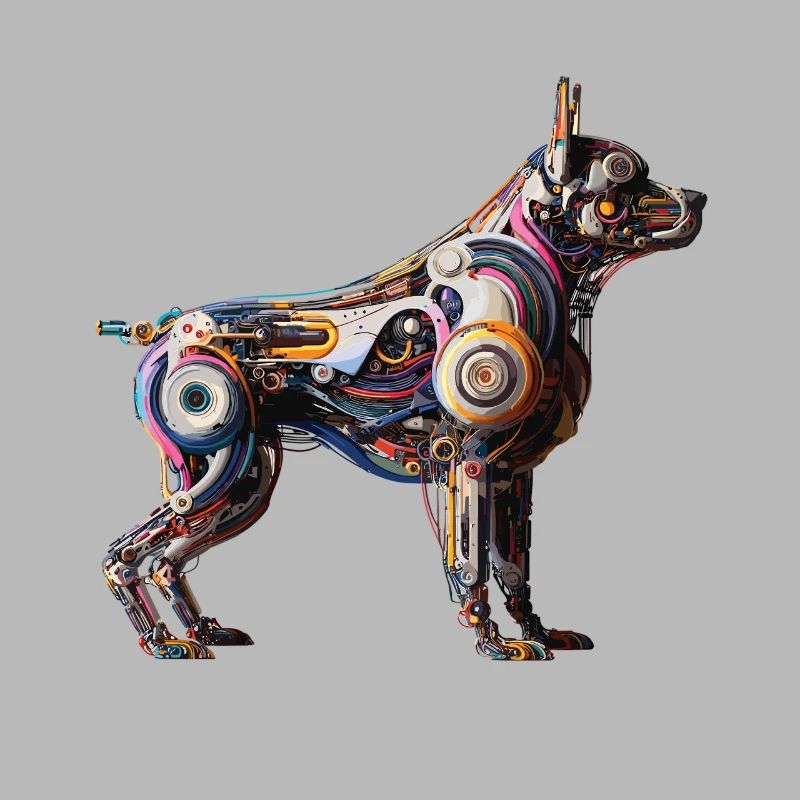 Farbenfroher abstrakter Roboterhund