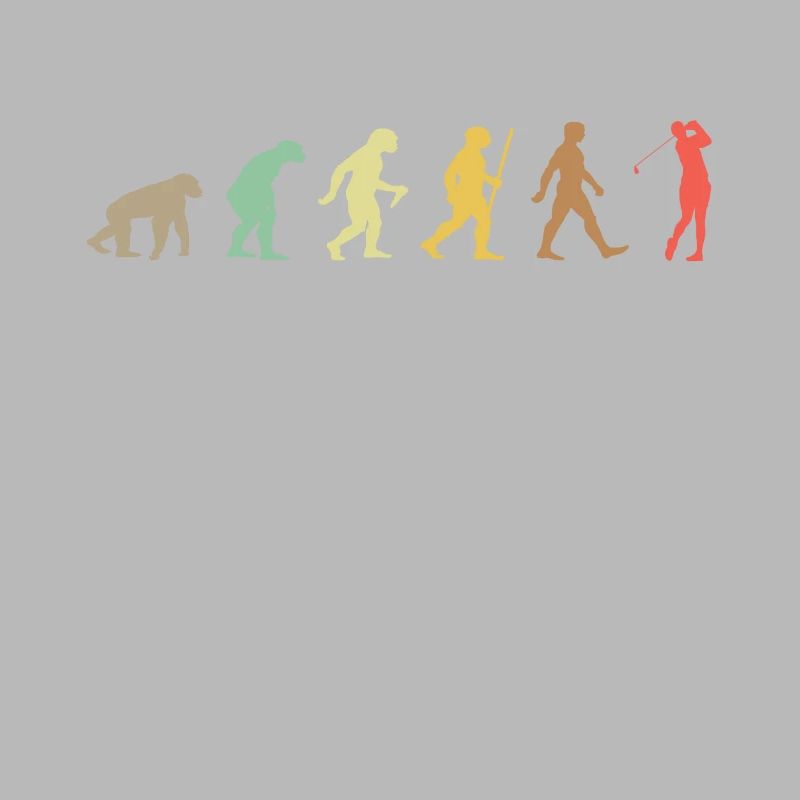 Golf Retro Golfer Evolution Lustiges Golfen