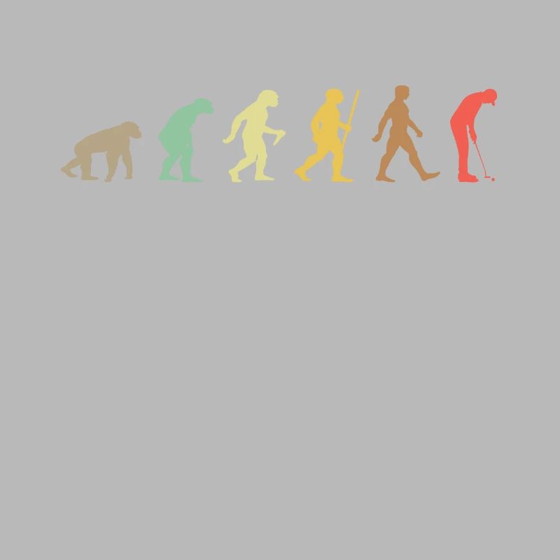 Golf Retro Golfer Evolution Funny Golfing