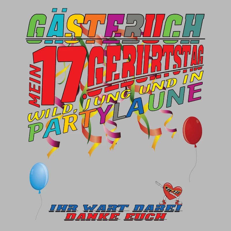 17. Geburtstag Mädchen & Junge Gästebuch